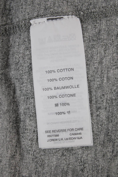J Crew Mens T-Shirt Long Sleeve Crew Neck Gray 100% Cotton Solid Size M