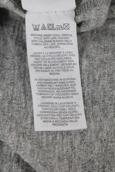 J Crew Mens T-Shirt Long Sleeve Crew Neck Gray 100% Cotton Solid Size M