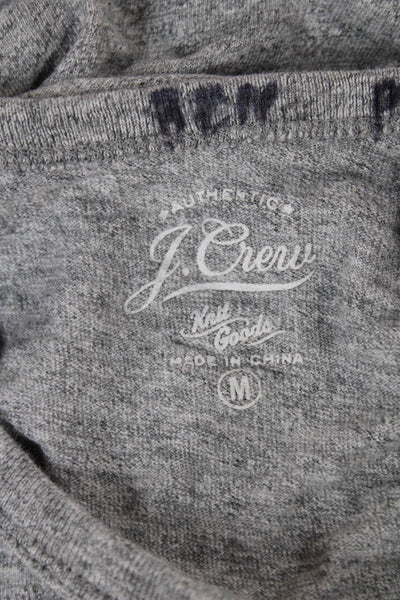 J Crew Mens T-Shirt Long Sleeve Crew Neck Gray 100% Cotton Solid Size M