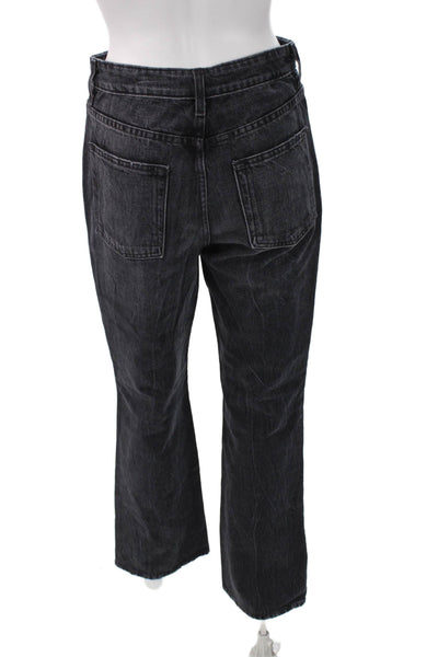 Grlfrnd Women Bootcut Flared Jeans Dark Gray High Rise Cotton Size 26