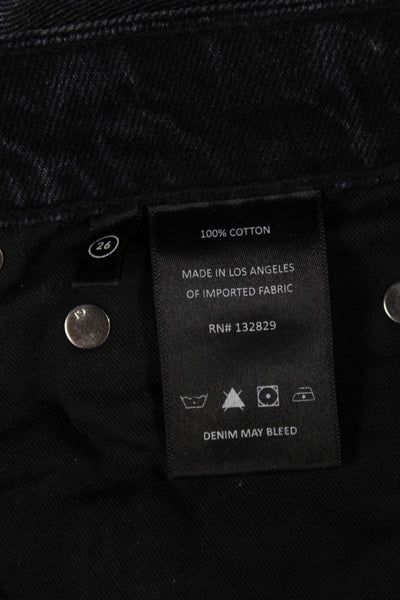 Grlfrnd Women Bootcut Flared Jeans Dark Gray High Rise Cotton Size 26
