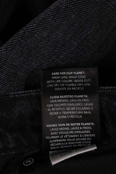 Grlfrnd Women Bootcut Flared Jeans Dark Gray High Rise Cotton Size 26