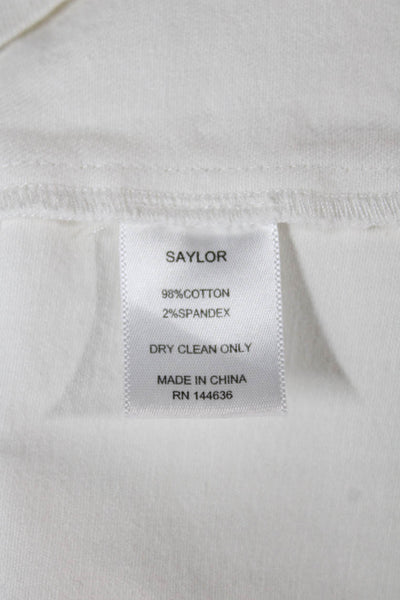 Saylor Women Bodycon Mini Dress White Sleeveless Zip Back Cotton Spandex Size S