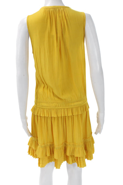 Ramy Brook Womens Sundress Yellow V-Neck Sleeveless Short Size XS