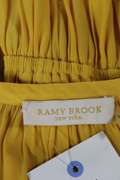 Ramy Brook Womens Sundress Yellow V-Neck Sleeveless Short Size XS