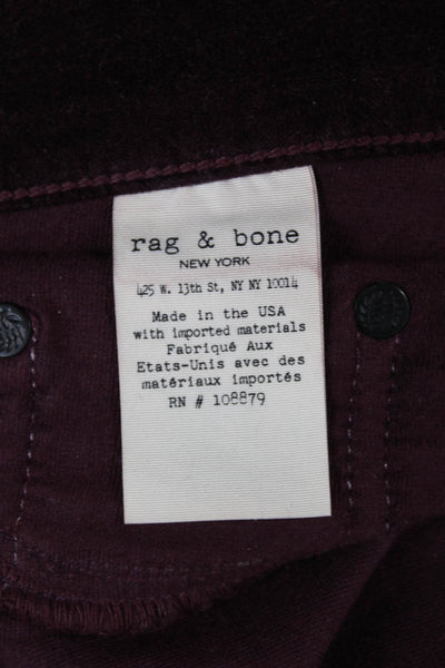 Rag & Bone Jean Women Purple Jegging Cotton Blend Button Size 27