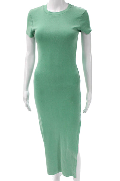 Stateside Womens Green Bodycon T-Shirt Dress Cotton Spandex Size XS