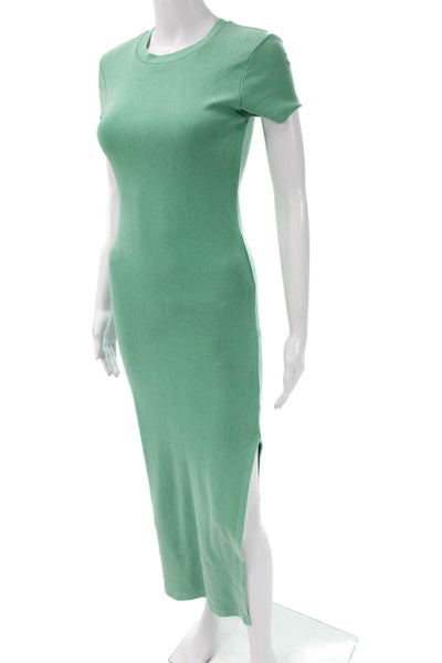 Stateside Womens Green Bodycon T-Shirt Dress Cotton Spandex Size XS
