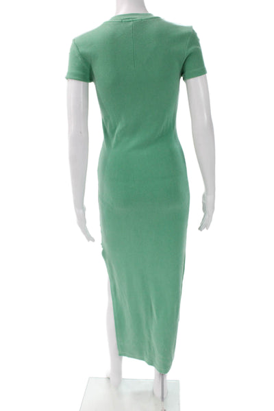 Stateside Womens Green Bodycon T-Shirt Dress Cotton Spandex Size XS