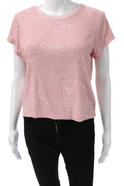 Generation Love Women Cropped T-Shirt Pink Crew Neck Short Sleeve Size XS