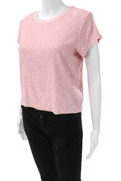 Generation Love Women Cropped T-Shirt Pink Crew Neck Short Sleeve Size XS