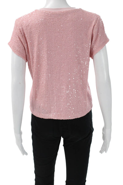 Generation Love Women Cropped T-Shirt Pink Crew Neck Short Sleeve Size XS