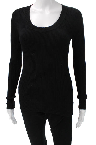 WOW Couture Women Pullover Sweater Black Poly Blend Long Sleeve Size S