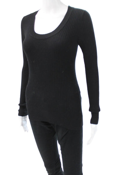 WOW Couture Women Pullover Sweater Black Poly Blend Long Sleeve Size S