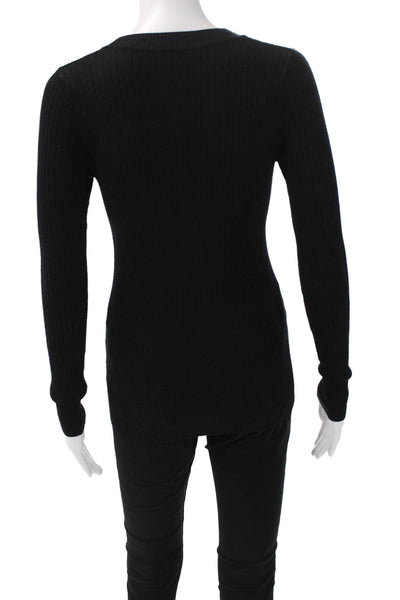 WOW Couture Women Pullover Sweater Black Poly Blend Long Sleeve Size S