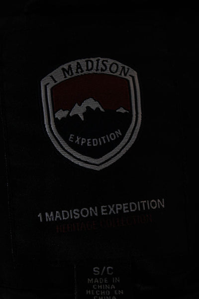 1 Madison Expedition Womens Black Parka High Neck Button Long Sleeve Size S