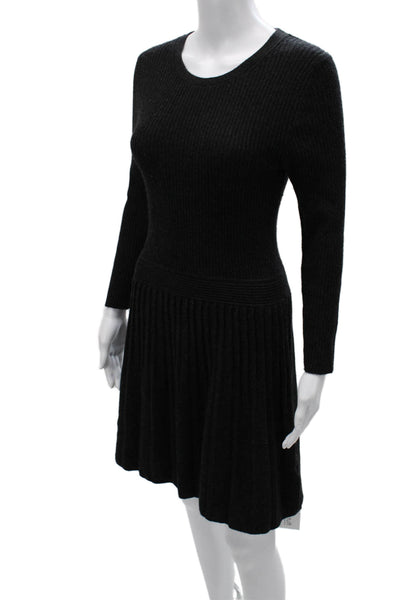 Joie Women Black Sweater Dress Knee Length Long Sleeve Wool Cashmere Size S