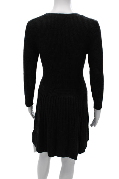 Joie Women Black Sweater Dress Knee Length Long Sleeve Wool Cashmere Size S