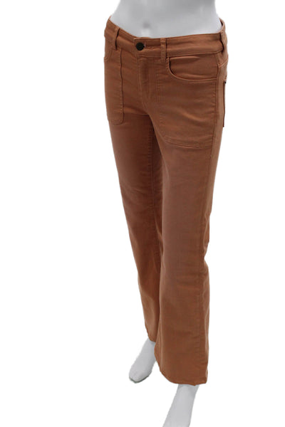 Berenice Women Brown Chino Pants Cotton Blend Button Inseam 31 Size 34