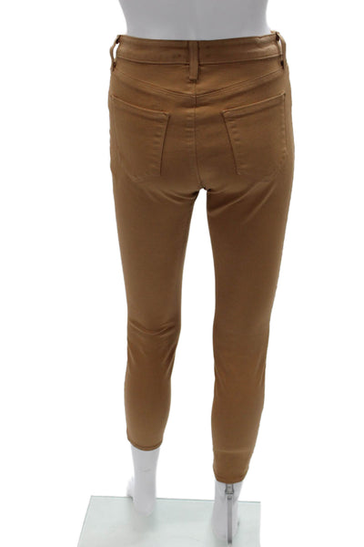 L Agence Women High Rise Ankle Cropped Jeggings Brown Size 27