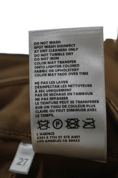 L Agence Women High Rise Ankle Cropped Jeggings Brown Size 27