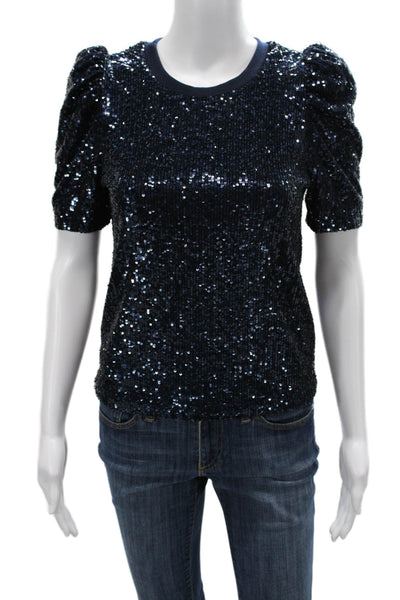 Generation Love Women Dark Blue Crew Neck Short Sleeve T-Shirt Size XS