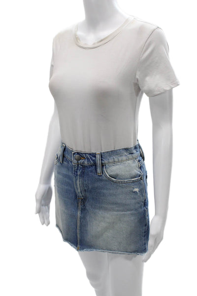 Frame Womens Mini Pencil Skirt Blue Cotton Size 25