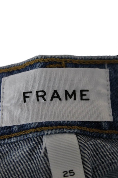 Frame Womens Mini Pencil Skirt Blue Cotton Size 25