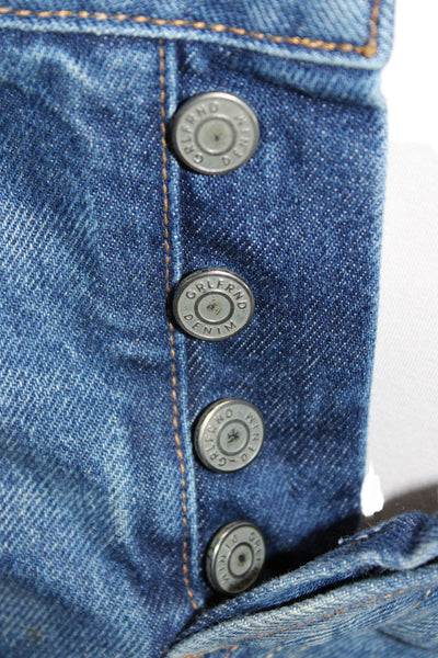 Grlfrnd Womens A-Line Mini Cotton Skirt Dark Blue Size 25