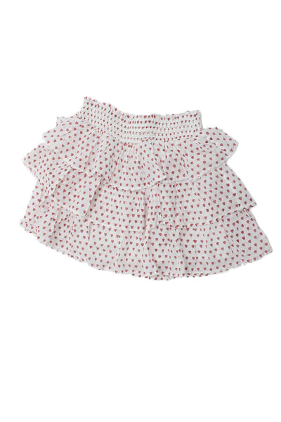 Roller Rabbit Girls Ruffle Tiered Heart Print Mini Skirt Size 2XS