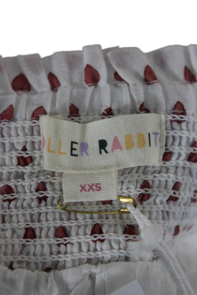 Roller Rabbit Girls Ruffle Tiered Heart Print Mini Skirt Size 2XS