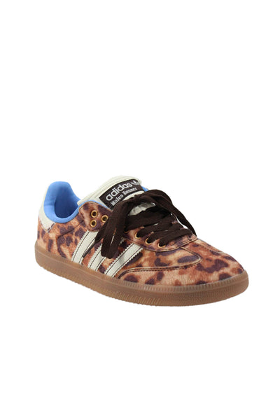 Adidas Wales Bonner Women's Round Toe Lace Up Animal Print Trainer Sneakers Size