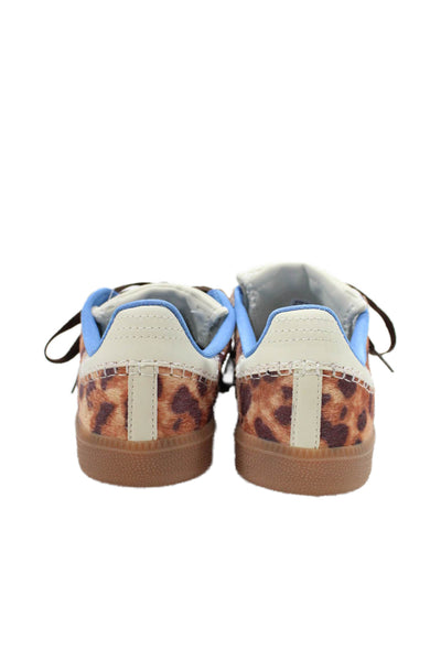 Adidas Wales Bonner Women's Round Toe Lace Up Animal Print Trainer Sneakers Size