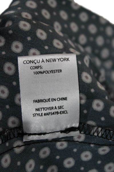 Intermix Womens Pleated Midi Skirt Black Polka Dot Polyester Size 10