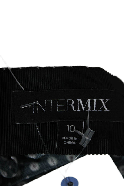 Intermix Womens Pleated Midi Skirt Black Polka Dot Polyester Size 10
