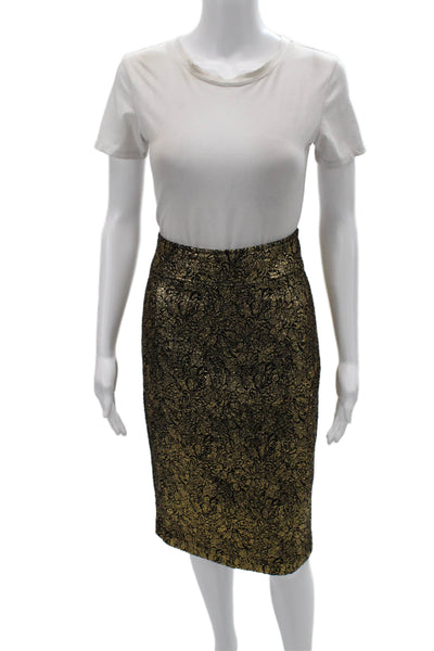 Maeve Anthropologie Womens Straight Pencil Paisley Black Polyester Skirt Size M