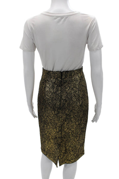 Maeve Anthropologie Womens Straight Pencil Paisley Black Polyester Skirt Size M