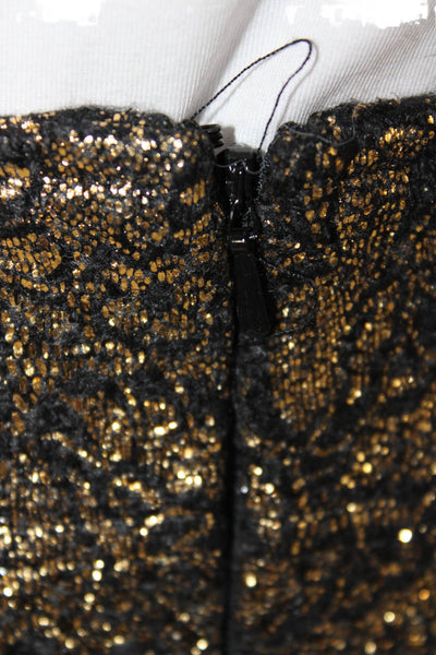 Maeve Anthropologie Womens Straight Pencil Paisley Black Polyester Skirt Size M