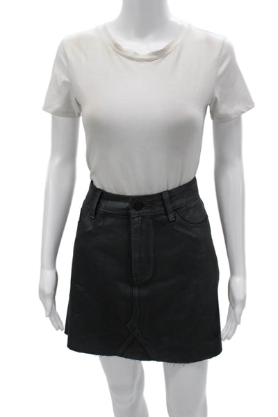 Paige Womens A-Line Mini Skirt Black 100% Cotton Solid Size 31