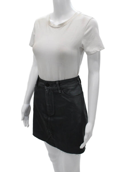 Paige Womens A-Line Mini Skirt Black 100% Cotton Solid Size 31
