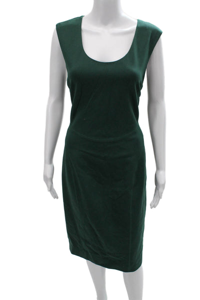 Rachel Roy Womens Sheath Dress Green Sleeveless Round Neck Knee Length Size 8