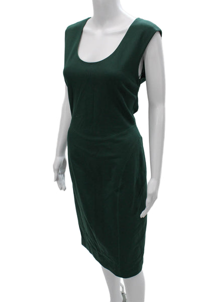 Rachel Roy Womens Sheath Dress Green Sleeveless Round Neck Knee Length Size 8
