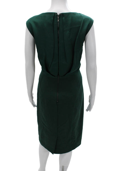 Rachel Roy Womens Sheath Dress Green Sleeveless Round Neck Knee Length Size 8