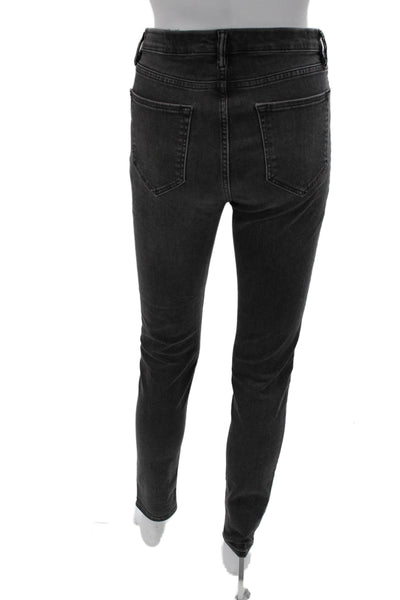 AllSaints Womens Skinny High Rise Jeans Dark Gray Button Size 31