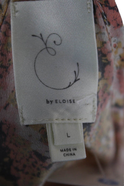 Eloise Women Sleeveless Silk V-Neck Snake Print Camisole Beige Size L