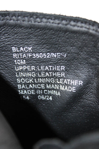House of Harlow 1960 Womens Leather Ankle Boots Black Size 10M