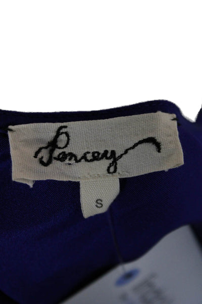 Pencey Women Blue 100% Silk Square Neck Sleeveless Camisole Size S