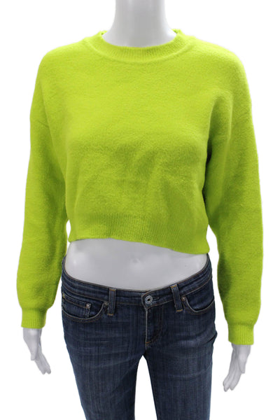 Zara Women Pullover Sweater Green Crew Neck Long Sleeve Size S