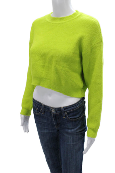 Zara Women Pullover Sweater Green Crew Neck Long Sleeve Size S