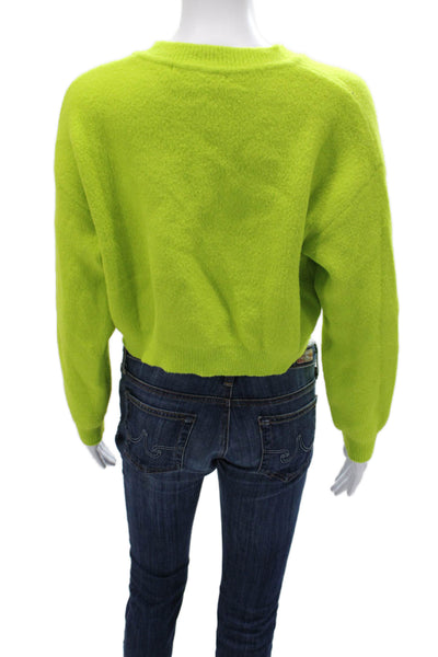 Zara Women Pullover Sweater Green Crew Neck Long Sleeve Size S